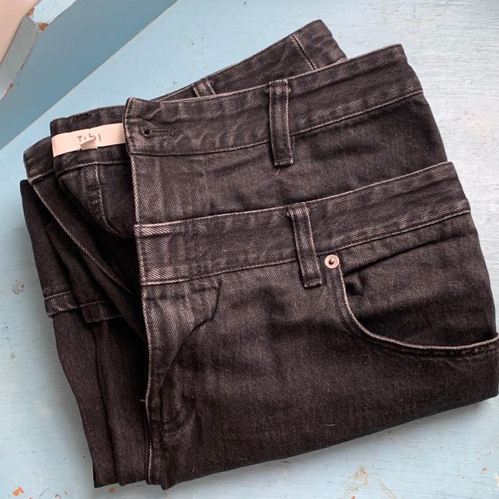 Tibi double waistband black carpenter jeans